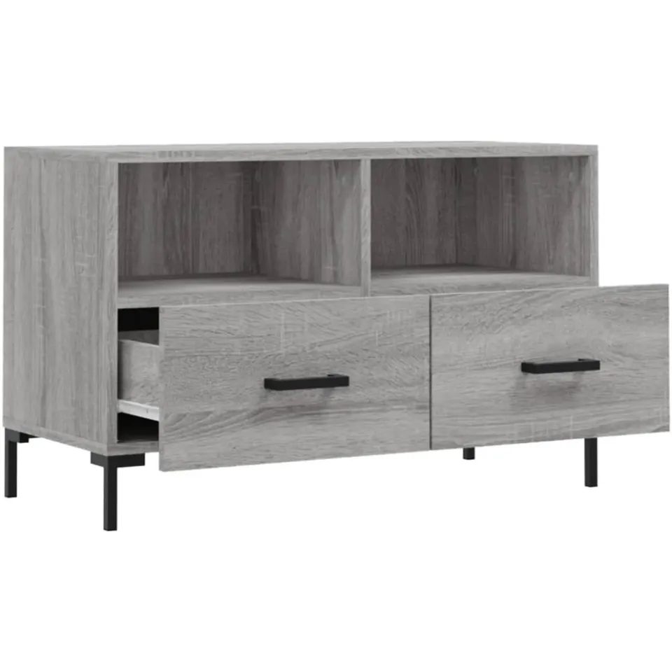 vidaXL Tv-meubel 80x36x50 cm bewerkt hout grijs sonoma eikenkleurig, foto 4