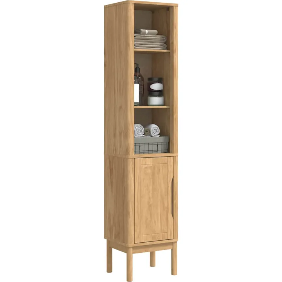 vidaXL Hoge badkamerkast FLORO Wasbruin 35 x 30 x 160 cm bruin