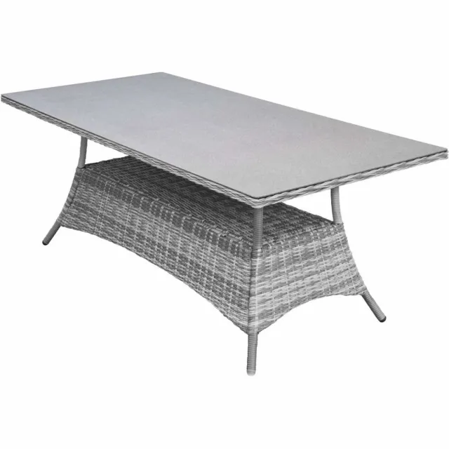 4 Seizoenen Tuinmeubelen Rechthoekige tuintafel Dublin 180 cm | 4 personen | Grey/Ash Grey | Keramiek & wicker Ash Grey, Grey
