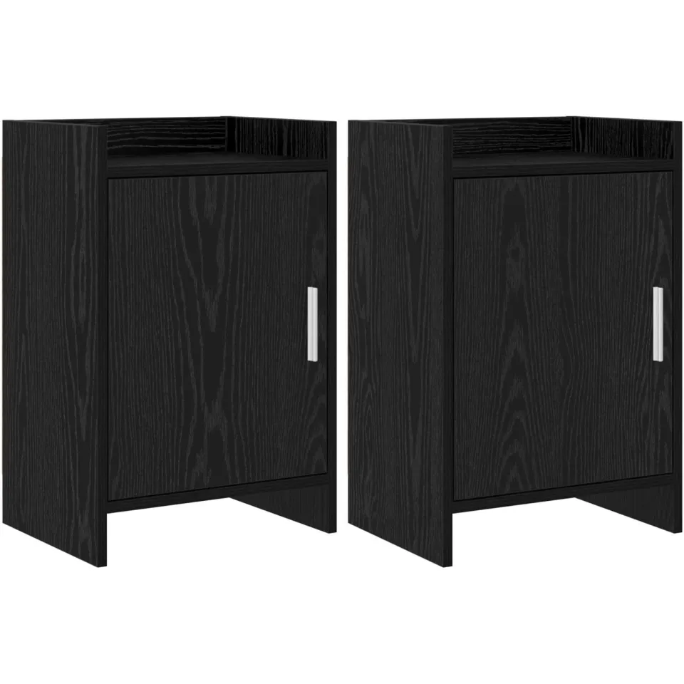 vidaXL Nachtkastjes 2 st Zwart eiken 40 x 30 x 60 cm Bewerkt hout, foto 3