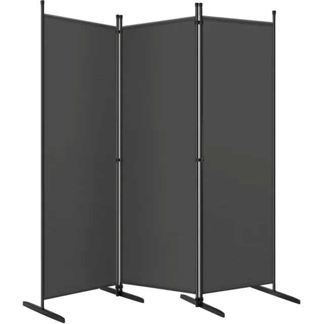 ITRONIQ Privacyscherm 167 x 177 CM - 3-Delig Kamerscherm Opvouwbaar - Scheidingswand Voor Binnen en Buiten - Donkergrijs