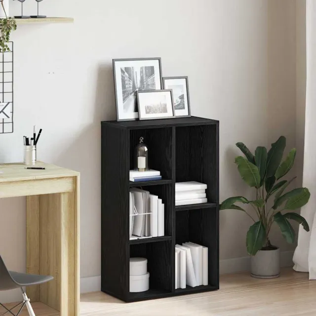vidaXL Boekenkast Zwart Eiken 50x25x80 cm Engineered Wood, foto 2
