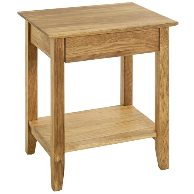 Unyqoos Traditionele massief eiken houten console met lade en legplank Bruin
