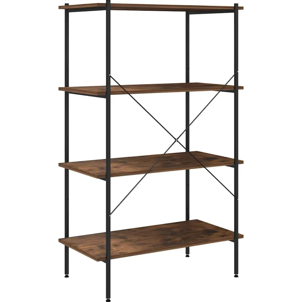 vidaXL Opbergrek 4-laags 80x40x130 cm zwart en naturel, foto 4