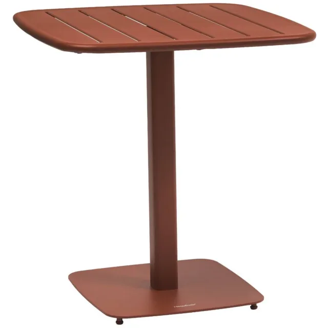 Hespéride Tuintafel voor 2 personen van staal met lattenblad ALEGORIA marron acajou