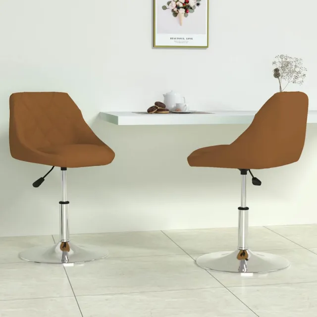 vidaXL Eetkamerstoelen draaibaar 2 st fluweel bruin, foto 2
