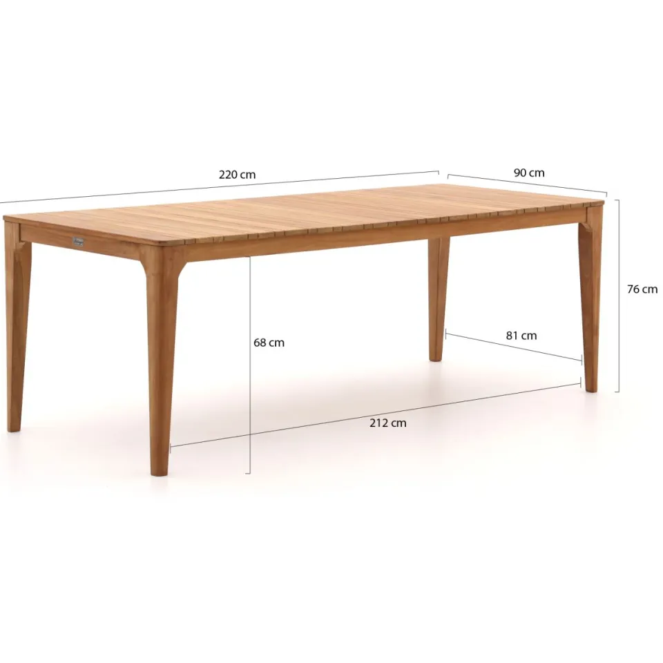 Manifesto Furniture Manifesto Cavone/Bruca 220cm dining tuinset 7-delig stapelbaar bruin, foto 3