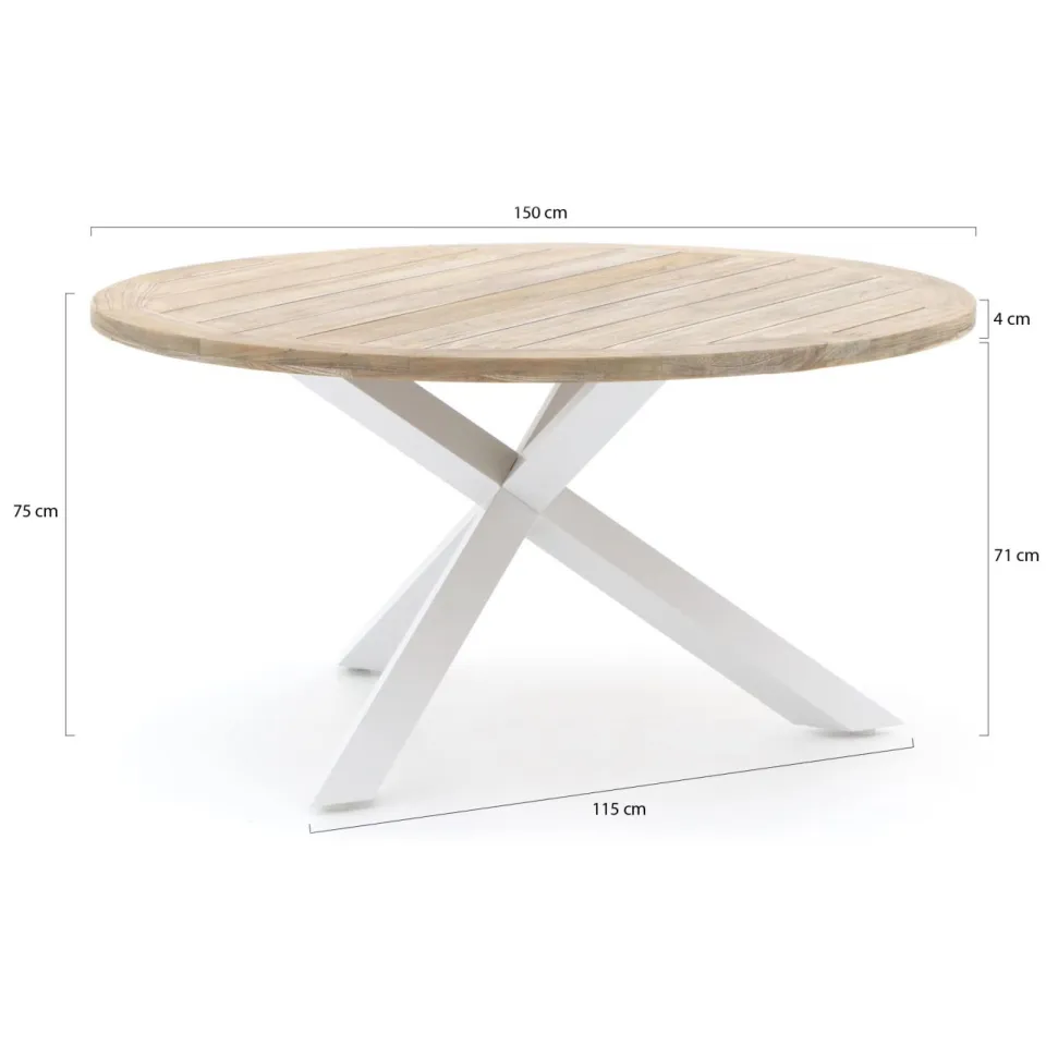 Forza Furniture Forza Altea/ROUGH-Y ø150cm dining tuinset 7-delig stapelbaar, foto 4