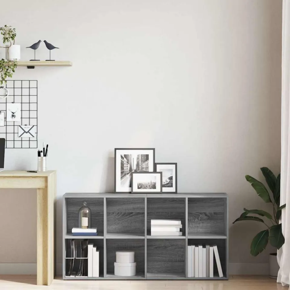 vidaXL Boekenkast 66x30x130 cm bewerkt hout sonoma grijs, foto 3