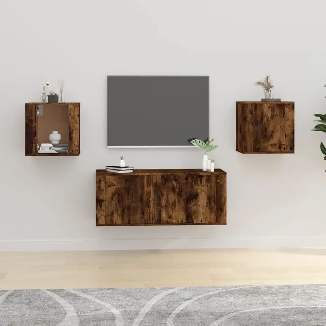 vidaXL Tv-wandmeubels 2 st 40x34,5x40 cm gerookt eikenkleurig, foto 2