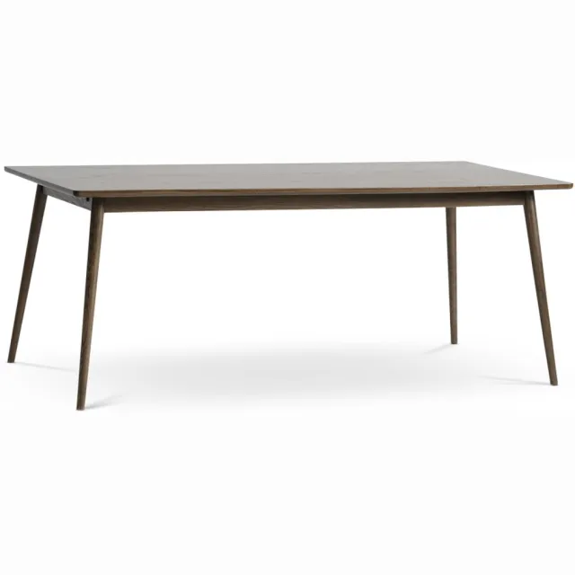 Gewoonstijl Olivine Olivine Boas Houten Eettafel Gerookt Eiken - Verlengbaar - Japandi - Eetkamertafel - Donkerbruin - Exclusief Verlengstuk - 190 x 90 cm