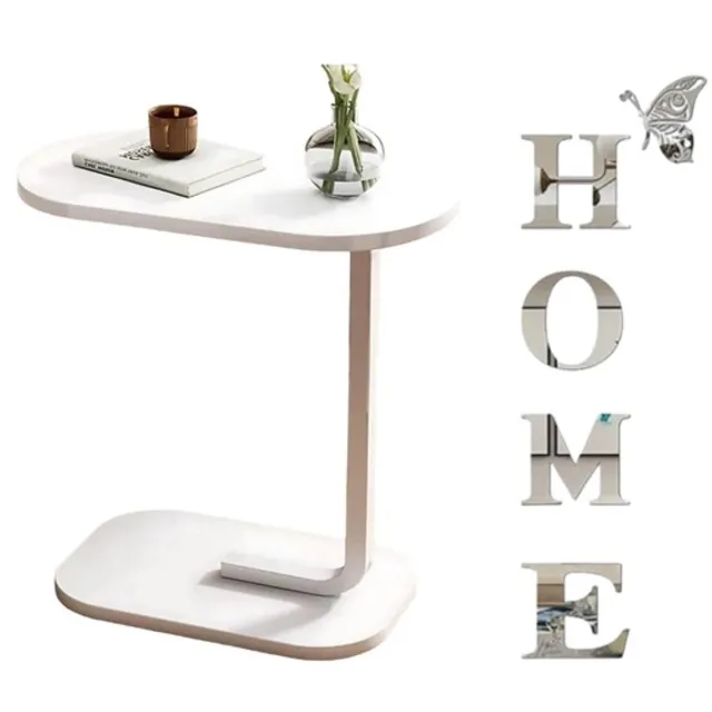 Home & Marker Houten Bijzettafel & Home Muurdecoratie Letters - Koffietafel - Decoratie Letters - Sidetable Wit - DESKICA + HOMEWALL