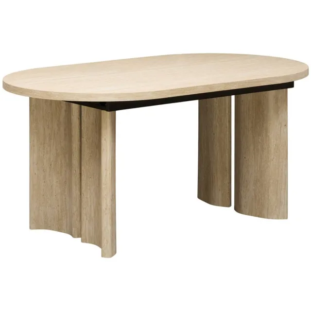 Atmosphera Créateur d'intérieur® Uitschuifbare ovale eettafel Tino, 6 tot 8 zitplaatsen, beige
