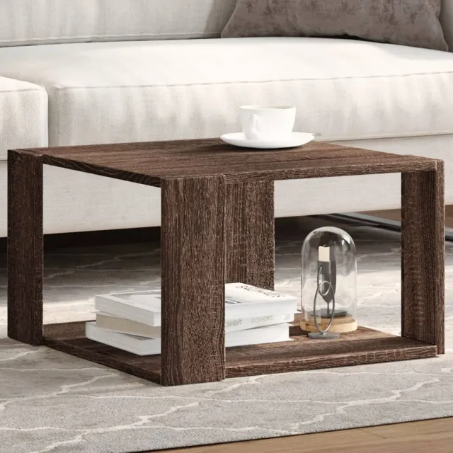 vidaXL Salontafel 51,5x51,5x30 cm bewerkt hout bruin eikenkleurig, foto 2