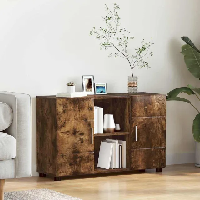 vidaXL Dressoir FLORIN 88,5 x 30,5 x 55,5 cm Gerookt eiken