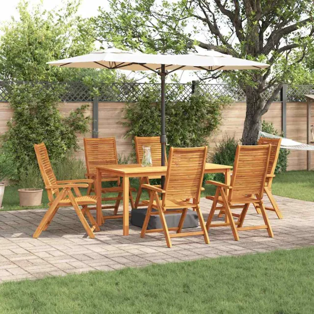 vidaXL Tuin eettafelset 7 st Bruin Massief Acaciahout