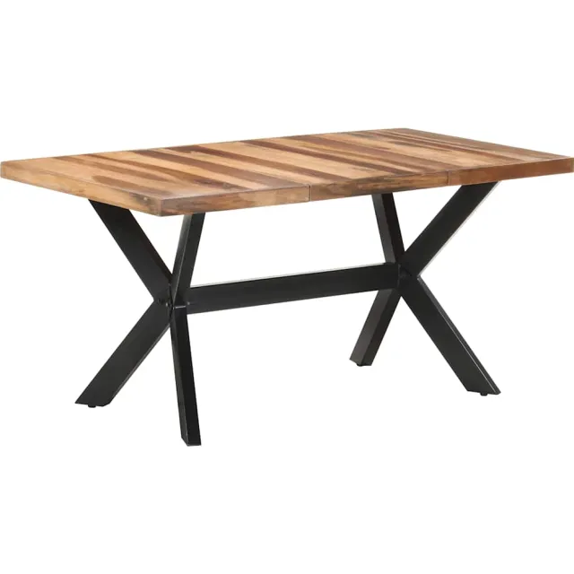 vidaXL Eettafel 160x80x75 cm massief hout met honingkleurige afwerking Bruin