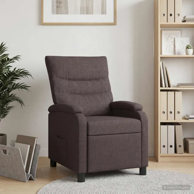 vidaXL Relaxfauteuil Donkerbruin Stof