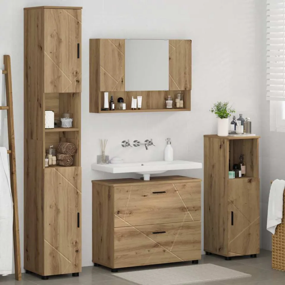 vidaXL Badkamermeubelset 4 st Artisan Eiken 35 x 30 x 192 cm, foto 4