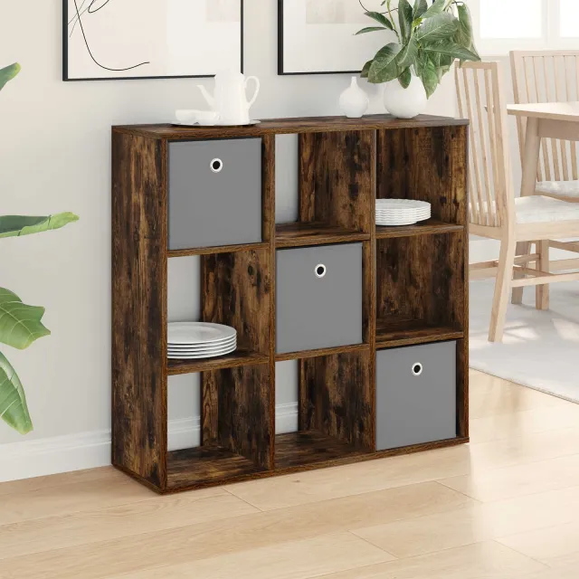 vidaXL Dressoir Gerookt eiken 88,5 x 29 x 84,5 cm Bruin