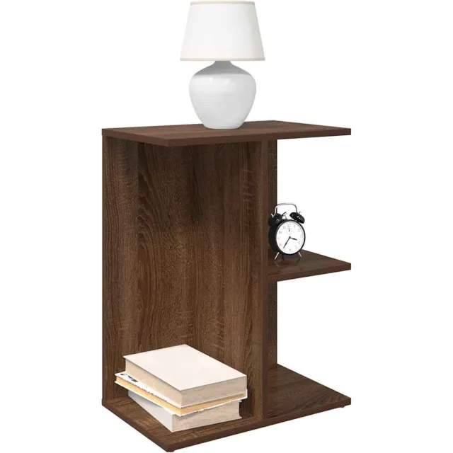 vidaXL Nachtkastje 46,5x29x61 cm bewerkt hout bruin eikenkleur, foto 2
