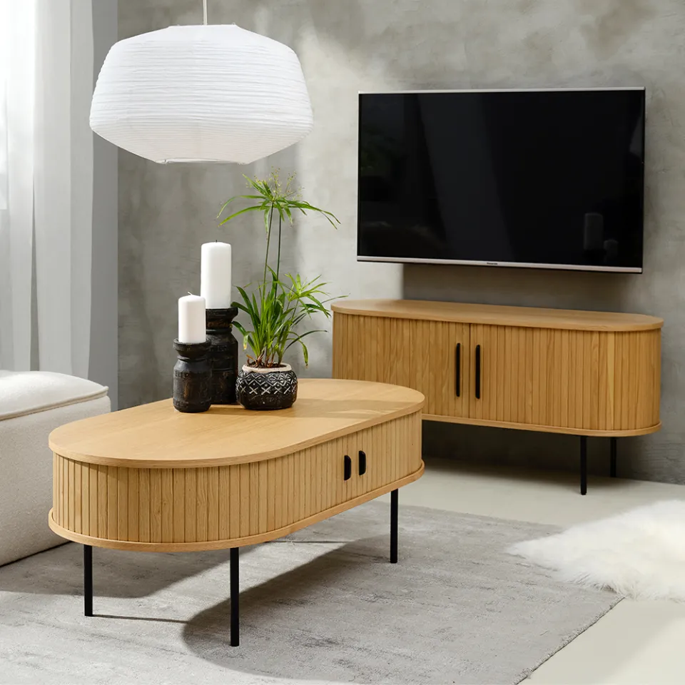 Olivine Lenn houten tv meubel naturel - 120 x 40 cm, foto 3