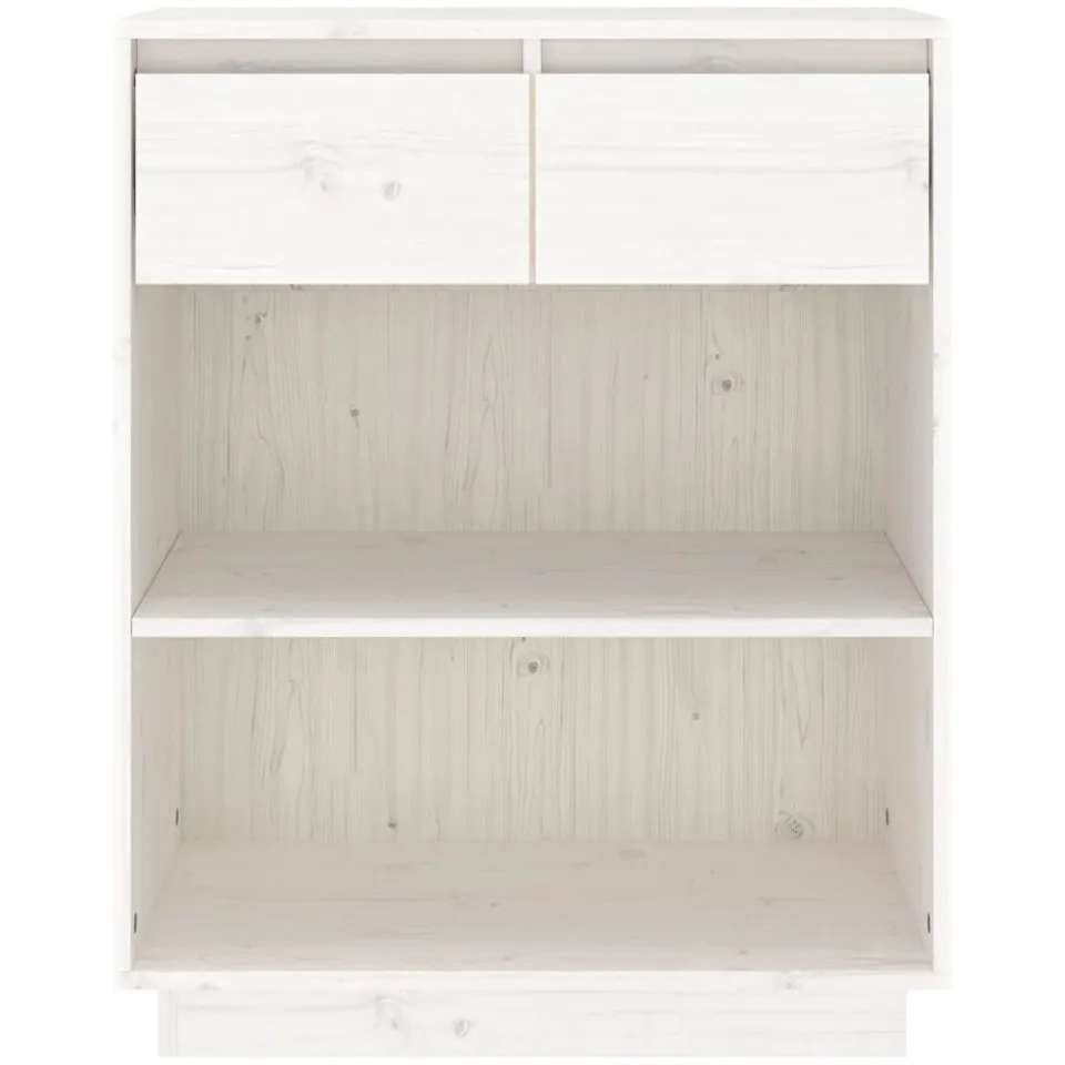 vidaXL Wandkast 60x34x75 cm massief grenenhout wit, foto 4
