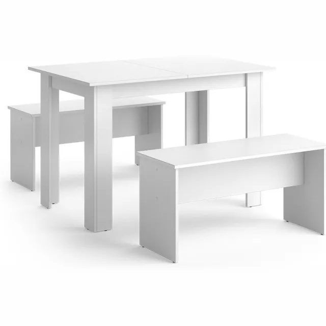 Vicco Sentio Eettafel set – 112 x 73.6 cm met 2 banken Wit