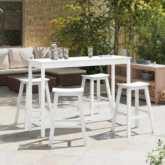 vidaXL Tuin Bar Set 4 st Wit HDPE, foto 2