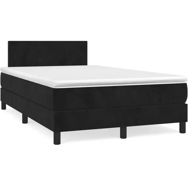 vidaXL Boxspring met matras fluweel zwart 120x190 cm