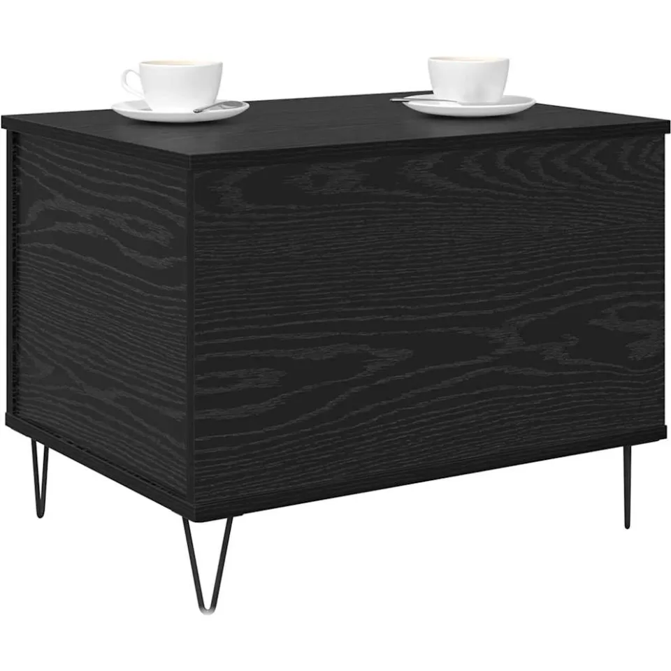 vidaXL Salontafel Zwart Eiken 60 x 44,5 x 45 cm Bewerkt hout