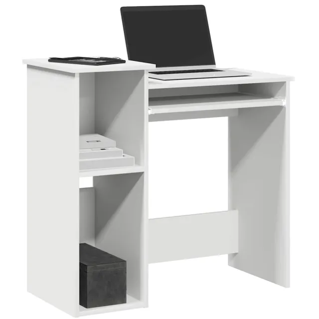 vidaXL Bureau met schappen 84x40x78 cm bewerkt hout wit