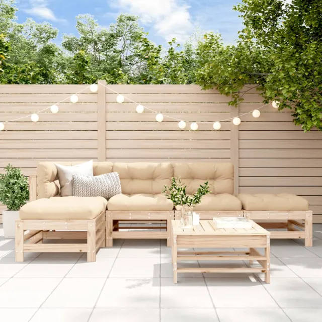 vidaXL 6-delige Loungeset massief grenenhout bruin, foto 2