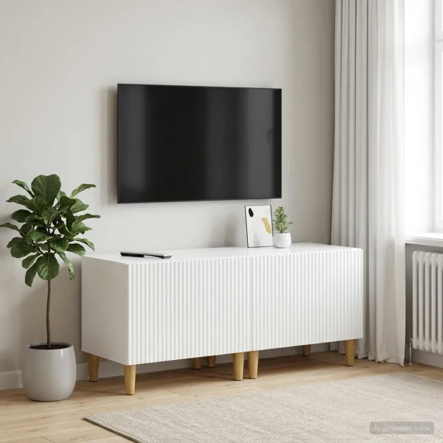 vidaXL Tv-meubel Hoogglans Wit Bewerkt hout, foto 2