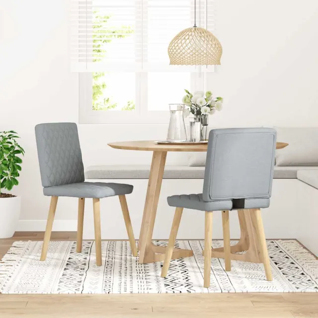 vidaXL Eetkamerstoelen 2 st stof lichtgrijs
