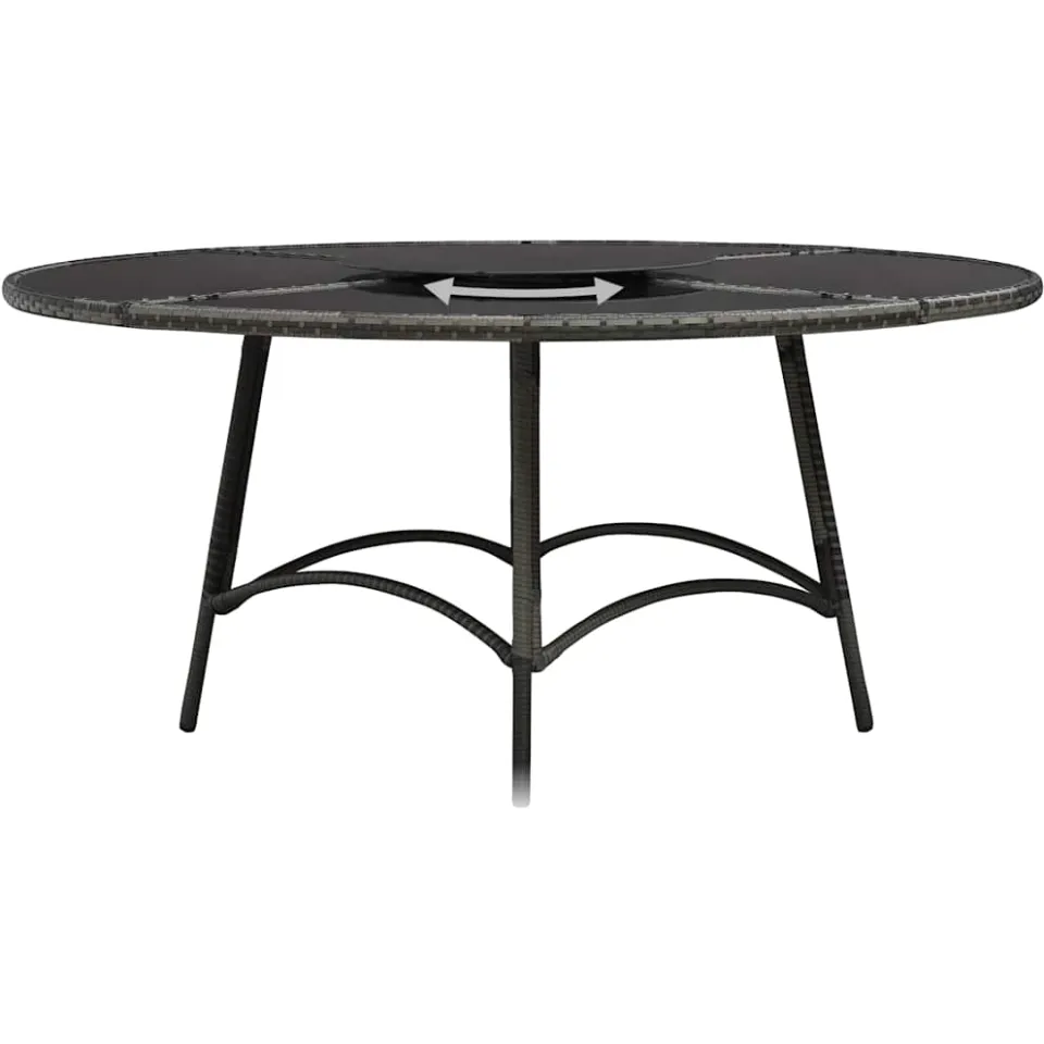vidaXL 7-delige Tuinset met kussens poly rattan grijs, foto 2