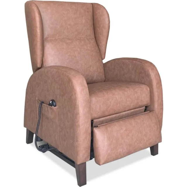Zorgmeubel Ergonomische sta op stoel relaxfauteuil industrieel tot 120 kg, 2 motoren Vintage bruin