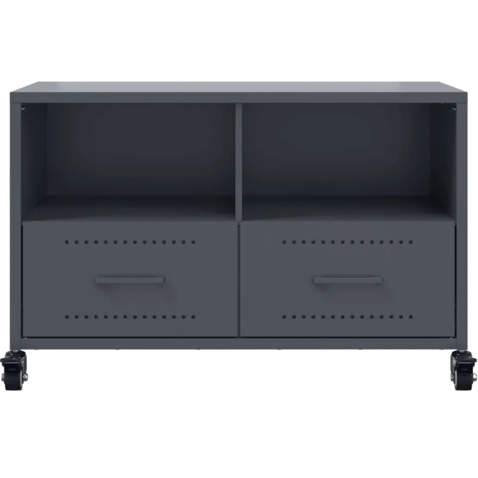vidaXL Tv-meubel 68x39x43,5 cm staal antracietkleurig, foto 4