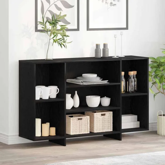 vidaXL Dressoir Zwart Eiken 120 x 30 x 75 cm Bewerkt hout, foto 2