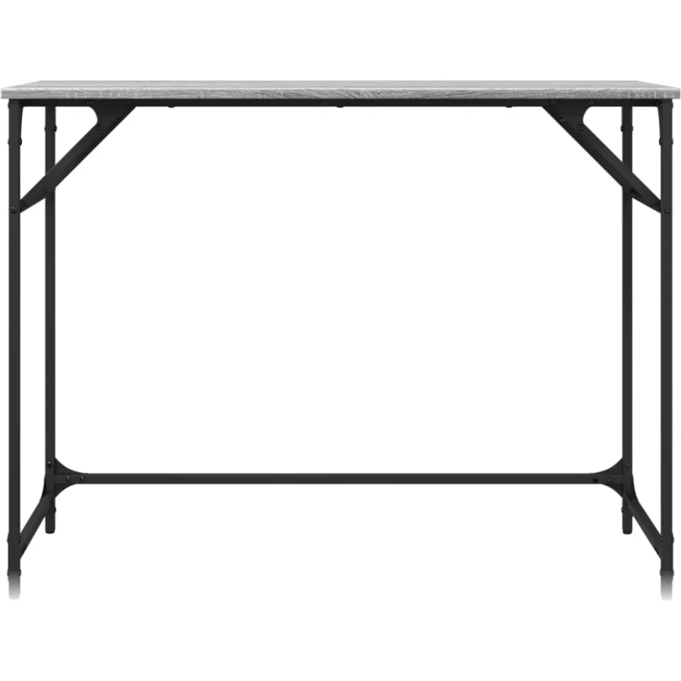 vidaXL Bureau 100x45x76 cm hout en gepoedercoat staal grijs sonoma, foto 4