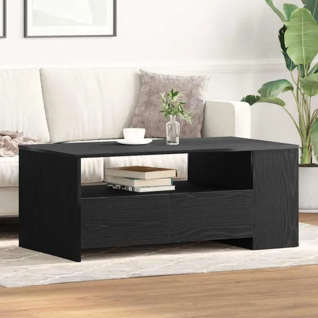 vidaXL Salontafel Zwart Eiken 102 x 55 x 43,5 cm Bewerkt hout, foto 2