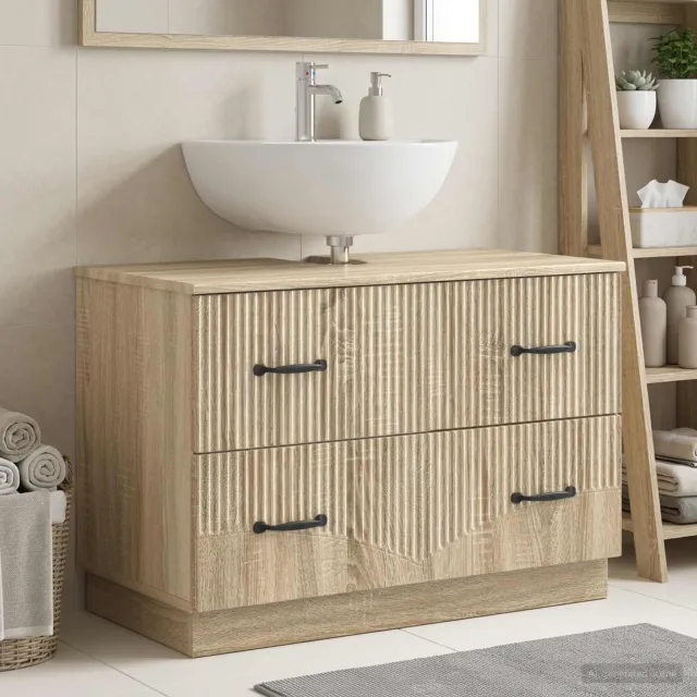 vidaXL Badkamer wastafelkast HOORN Sonoma Eiken 82 x 41 x 56 cm, foto 2