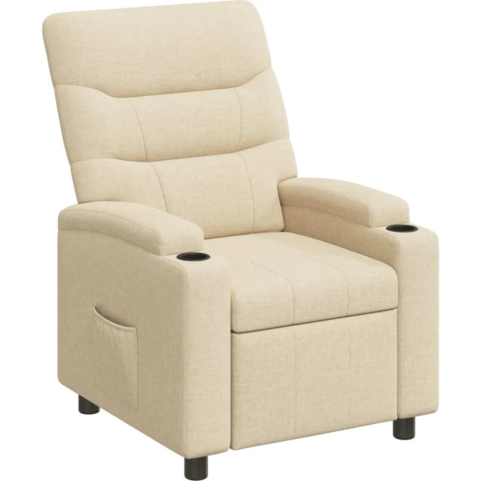 vidaXL Ligstoel Crèmekleurig 75 x 95 x 103 cm Stof