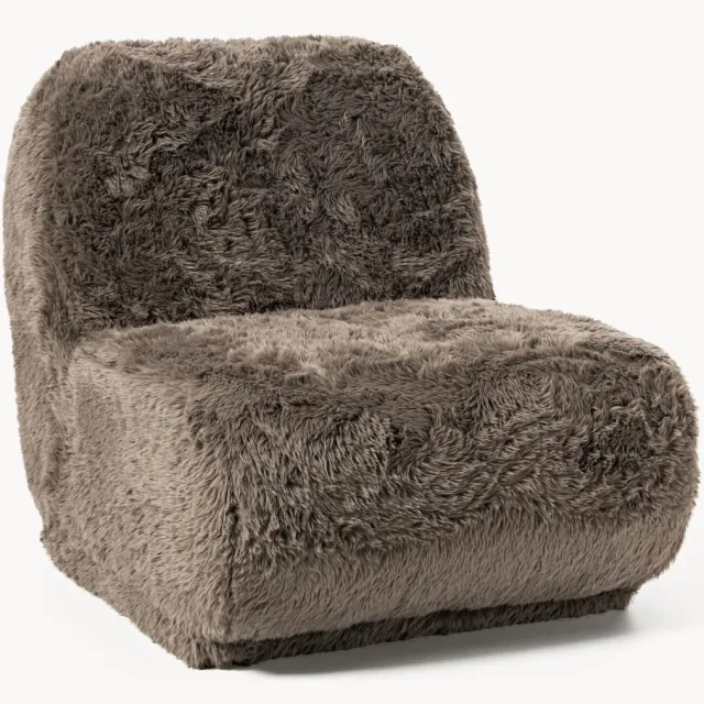 Westwing Collection Loungefauteuil Emie van imitatieleer Bruin