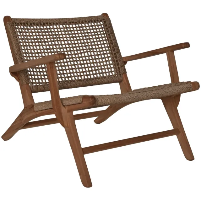Fauteuil Rio met armleuningen naturel teak/bananenblad