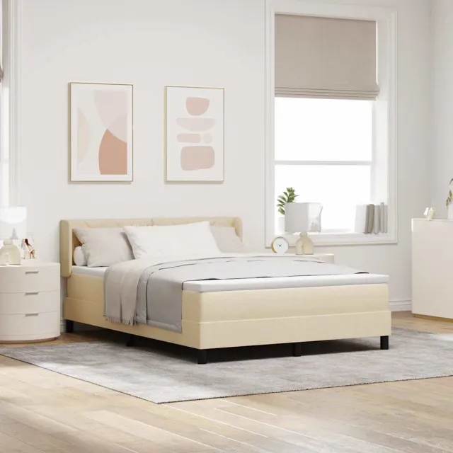 vidaXL Boxspringbed met hoofdeinde Crème 200 x 160 cm Stof
