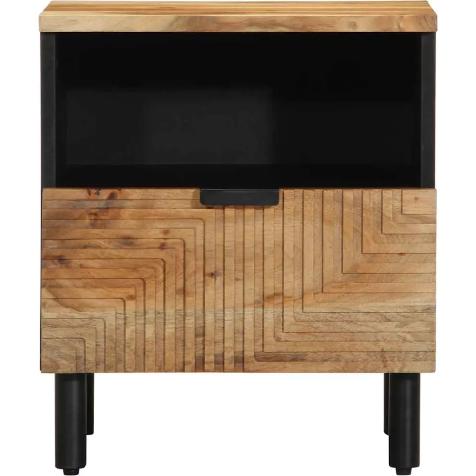 vidaXL Nachtkastje 40x33x46 cm Massief hout Acacia bruin, foto 3