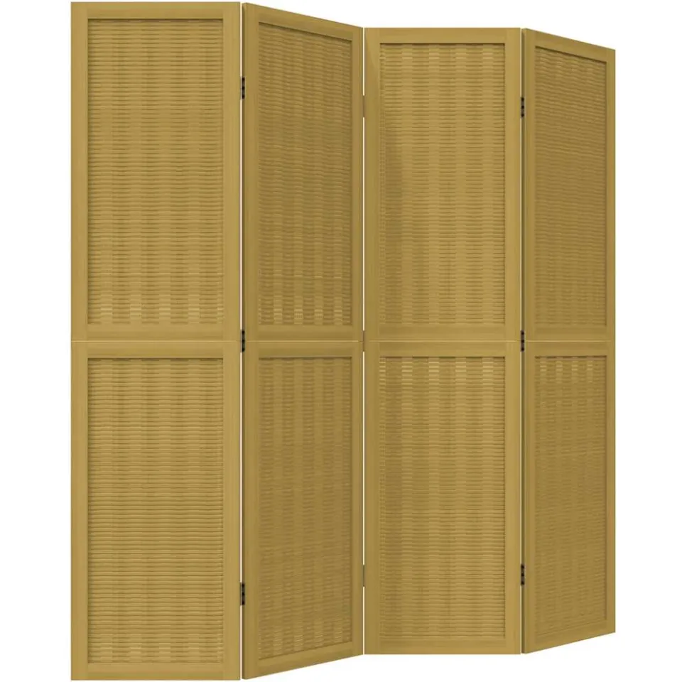vidaXL Kamerscherm met 4 panelen massief paulowniahout bruin