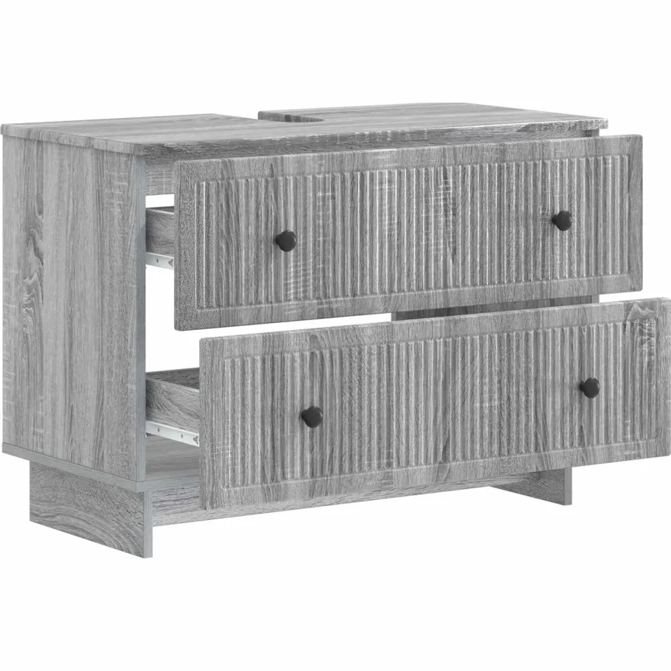 vidaXL Badkamer wastafelkast EDE Grijs Sonoma 82 x 41 x 59 cm