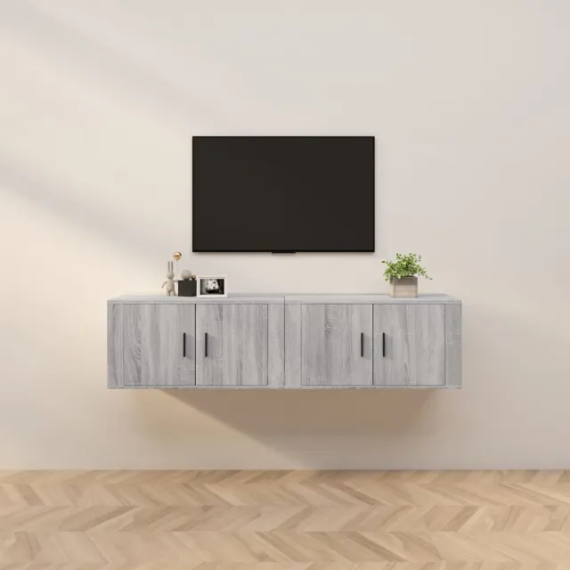 vidaXL Tv-wandmeubels 2 st 80x34,5x40 cm grijs sonoma eikenkleurig, foto 2